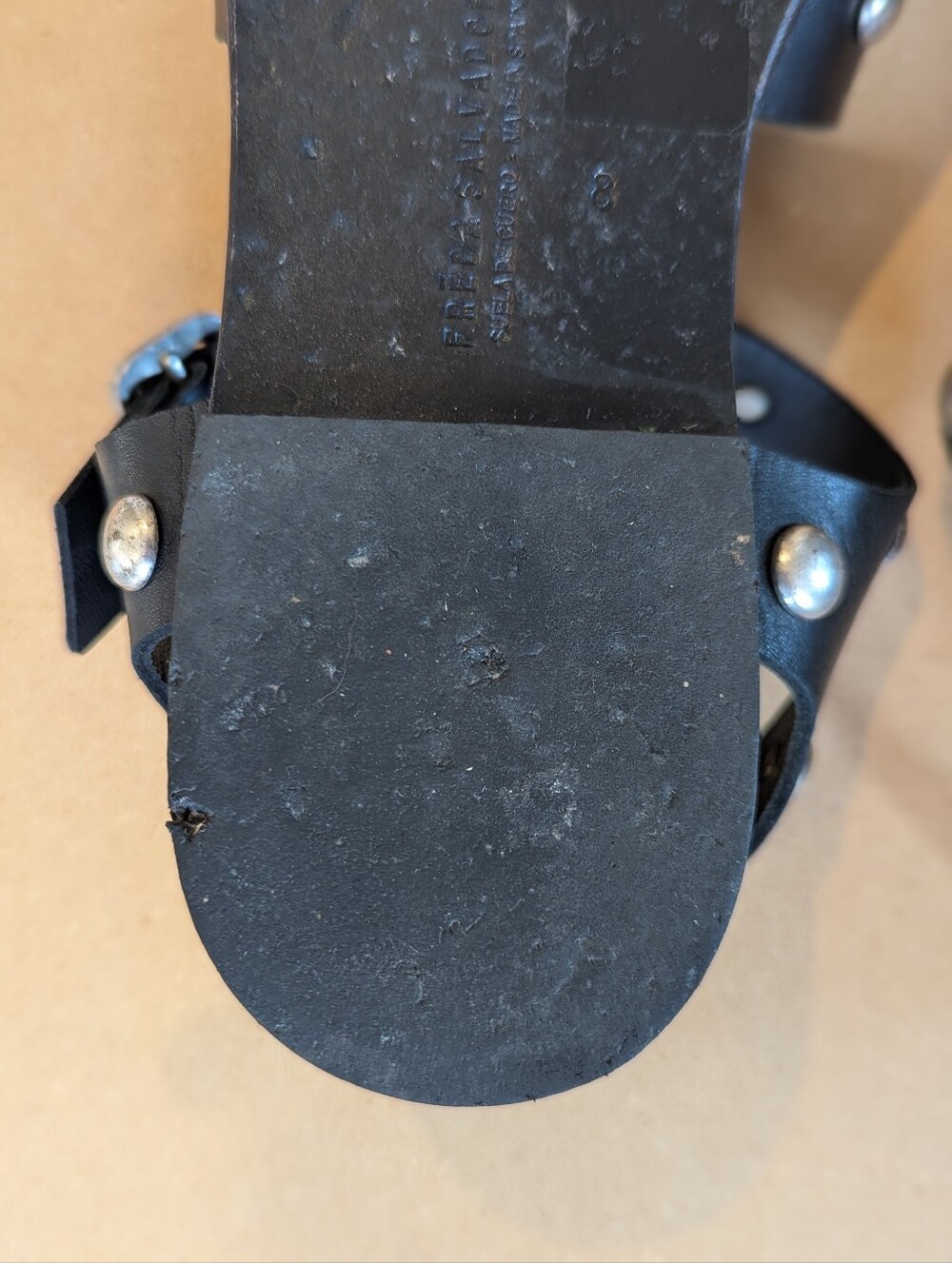 Freda Salvador Sera Studded Fisherman Sandals - Black, 8 / 8.5 - Picture 7 of 7